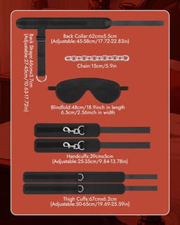 DOWO® - BDSM Extreme Bondage Set - SM Handboeien - Enkelboeien - Halsband- Sex Toys voor Koppels - Seksspeeltjes voor vrouwen - Sex Pakket en Toys - 7 Delig — thumbnail 7