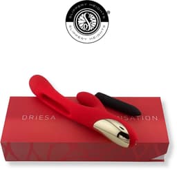 SlipperyHeights® Driesa 3-in-1 Rabbit Vibrator voor Vrouwen met App – G Spot & Clitoris Stimulator – 21 Standen – Inclusief Mini Vibrator – Waterdicht – Rood — thumbnail 3