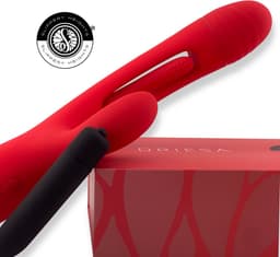 SlipperyHeights® Driesa 3-in-1 Rabbit Vibrator voor Vrouwen met App – G Spot & Clitoris Stimulator – 21 Standen – Inclusief Mini Vibrator – Waterdicht – Rood — thumbnail 4