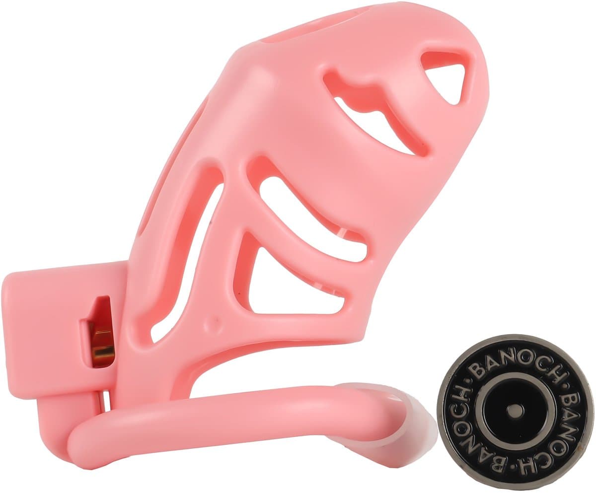 Banoch | Cockcage resin roze | 3 scharnierende ringen | 45 mm, 50 mm & 55 mm — afbeelding 1