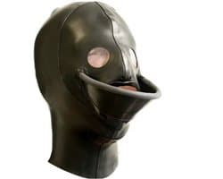 Latex rubberen masker - Trechter bij mond - BDSM - Seks - Maat S, L en M.