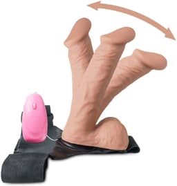 Realistische Vibrerende Strap-On Dildo met Balzak – Harnas Inclusief – Voor Koppelplezier & Rollenspel — thumbnail 5