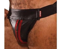 Colt Leather Zip Jock - Red
