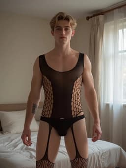 LekkerStout Jarretelbody voor Hem - Zwart - Sexy Herenlingerie | S-L | ( LS156 ) — thumbnail 5