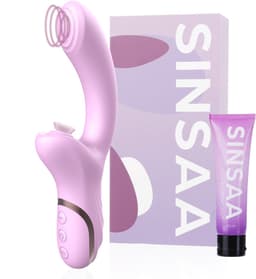 Sinsaa Tarzan Vibrator – Vibrerende Rabbit Vibrator - G-Spot & Luchtdruk Clitoris Stimulator - Vibrators voor vrouwen - 10 Vibratiesnelheden & 10 Zuigfunctie snelheden - Inclusief glijmiddel – Bella – Roze — thumbnail 1