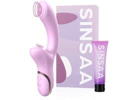 Sinsaa Tarzan Vibrator – Vibrerende Rabbit Vibrator - G-Spot & Luchtdruk Clitoris Stimulator - Vibrators voor vrouwen - 10 Vibratiesnelheden & 10 Zuigfunctie snelheden - Inclusief glijmiddel – Bella – Roze