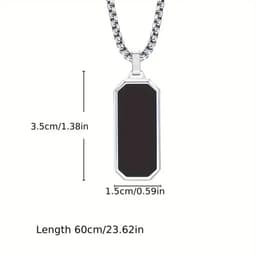 Nivard Ketting - Heren - Staal - Nep zilver - Met Hanger - Zwart — thumbnail 2