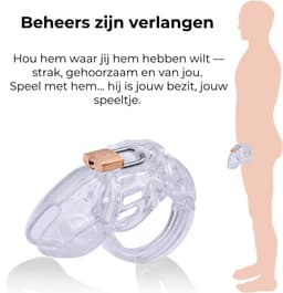 Intenz® Kuisheidskooi - Transparant - Chastity Cage - Small - Peniskooi - Sex Toys voor Koppels - Inclusief Slotje — thumbnail 3