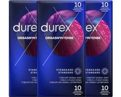 Durex Condooms Orgasm Intense – met ribbels - 10 stuks x3