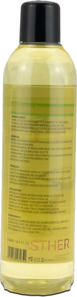 Sther Premium Massage olie en Glijmiddel 2-in-1 – Ontspannende Massageolie Erotisch – Cocos & Vanille – 250 ml – Nederlandse Productie — thumbnail 2