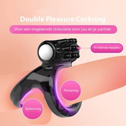Quick Relief Double Pleasure™ Cockring - Penis ring - Sex Toys voor Mannen - Zwart — thumbnail 4