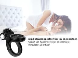 Quick Relief Double Pleasure™ Cockring - Penis ring - Sex Toys voor Mannen - Zwart — thumbnail 5