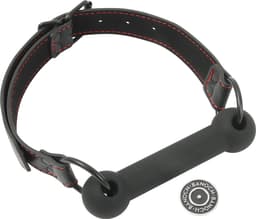 Banoch - mondknevel recht siliconen - zwart bit gag - bondage — thumbnail 1