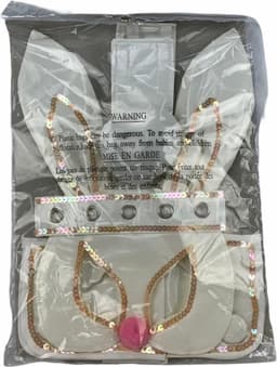 Sexy Bunny setje latex 4 delig wit met roze — thumbnail 2