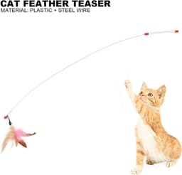 Feather Teaser Intrekbare Wand Interactieve Veer Speelgoed Hengel voor Katten Spelen Oefening — thumbnail 5