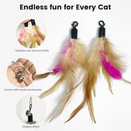 (8-delig), kattenvisstok met reservekoppen, interactief kattenspeelgoed met intrekbare veerbel, interactief kattenspeelgoed, reserveveren — thumbnail 2