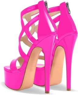 Maker Dames plateausandalen met riempjes, stilettohak, hoge hakken — thumbnail 4