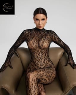 Dare to Undress – Luxe Body Dames – Lingerie Erotisch – Panter Desin Look – Sexy Lingerie – Zwart Kant – Lingerie Setje – Verleidelijke Bodysuit – Catsuit – Sexy Lingerie –Chique – Luxe –Boudoir Look – Kinky – Erotisch – One Size — thumbnail 2