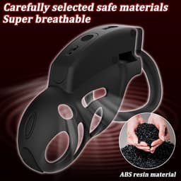 DOWO® - Vibrerende Kuisheidskooi - Peniskooi - 12 vibratiestanden - Kuisheidskooi voor Mannen - Chastity cage - ABS – Met Afstandsbediening - 3 Maten — thumbnail 2