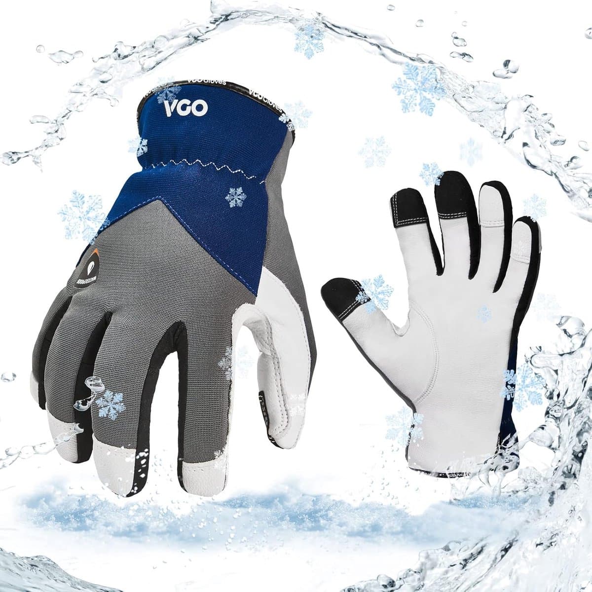 Vgo... Winter Work Gloves, Light Mechanical Gloves, Waterproof, Strength, 4℉ or More 3M Thinsulate C100 (GA9603FW) - ShopVlot — afbeelding 1