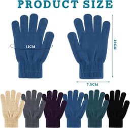 Handschoenen bulk pack winterhandschoenen volledige vingers stretch handschoenen voor volwassen mannen vrouwen, 6 kleuren — thumbnail 2