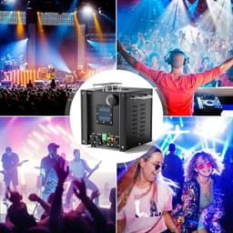 Podiumeffectmachine met twee 750 W effectapparaten met flightcase en afstandsbediening voor Halloween, Kerstmis, bruiloften, sportevenementen — thumbnail 3