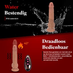 HappySexy XXL Dildo 24 cm met Zuignap en Vibrator – Met Afstandsbediening voor Vrouwen en Mannen – Realistische Siliconen XXL Dildo – Anaal en Vaginaal – Gay & Hetero Sex Toys — thumbnail 5