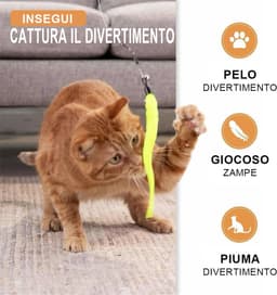 12 stuks speelgoed met veren voor katten, interactief speelgoed voor katten, 2 interactieve toverstaf met 10 navulveren, interactieve vogelveren — thumbnail 5