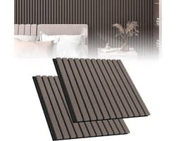Akoestische panelen set 2 stuks, 60 x 60 cm, bruin