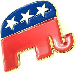 Partij Olifant Logo Donald Trump USA Verenigde Staten van Amerika Amerikaanse Metalen Emaille Pin Badge, Metaal — thumbnail 1