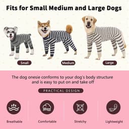 Herstelpak Voor Honden na Operatie, Hondenbody na Op Anti-Likken Onesie, Verstelbaar Lichaamspak, Lange Mouwen Ademend, Postoperatief Voor Kleine, Middelgrote Honden (Roze, XL) — thumbnail 4