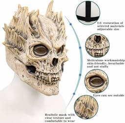 Doodshoofd-masker, horror, geest, Halloween, skelet, enge demonen, maskers, carnaval, Halloween, kostuum, cosplay, latex rekwisieten — thumbnail 5