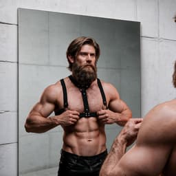Fetish Submissive Attitude - Adjustable Eco-Leather Chest Harnas With Necklace For Men — thumbnail 5