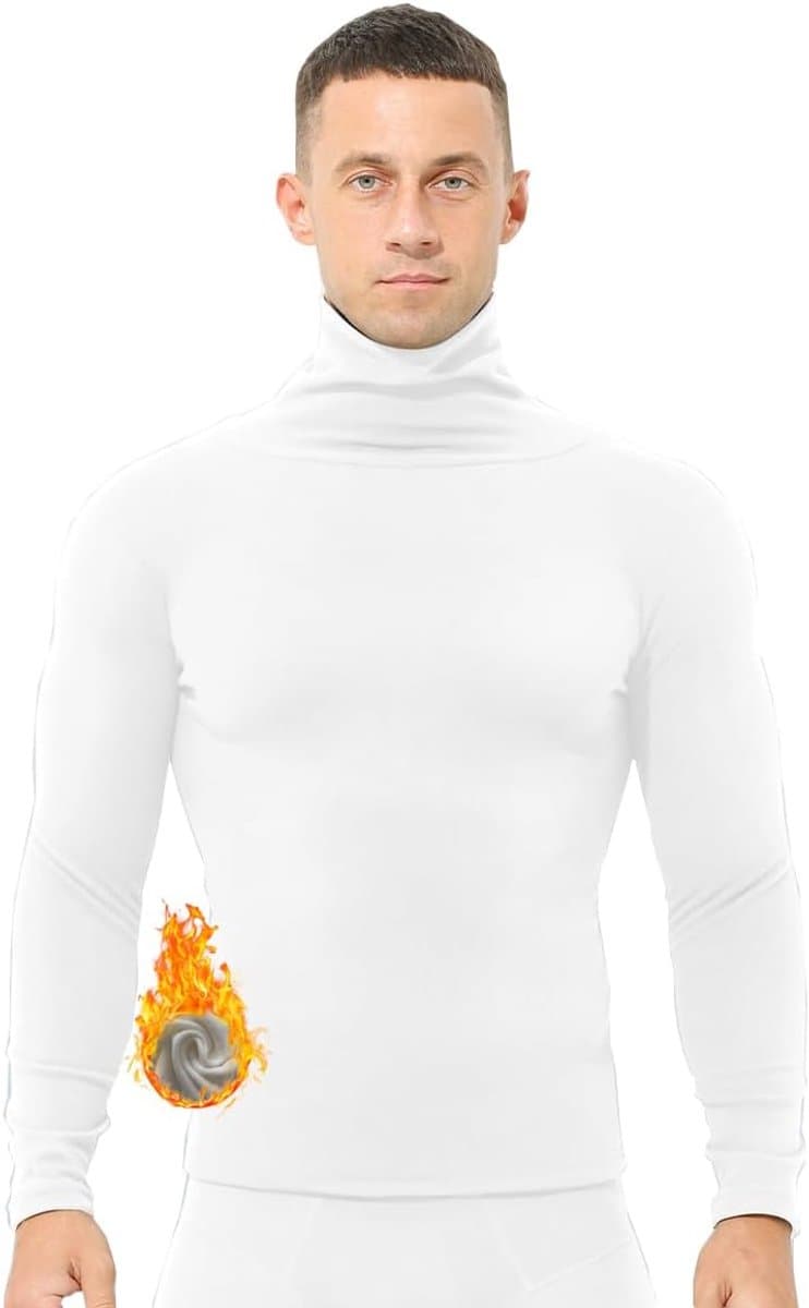 Thermisch ondergoed voor heren, fleece, dubbelzijdig, dun, lange mouwen, trui, winter, warm, baselayer — afbeelding 1