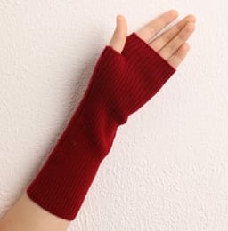Kasjmier polswarmers armwarmers vingerloze ribgebreide handschoenen — thumbnail 4