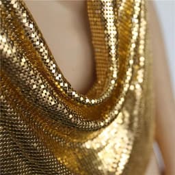 Elegante metalen dames crop top - sexy club backless - Goud — thumbnail 5