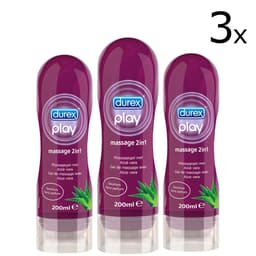 Durex - Massage Olie en Glijmiddel 2-in-1 - Aloë Vera - 200ml x3 — thumbnail 1