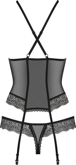 Obsessive Korset met String – Erotisch Korset – Maat L/XL – Zwart — thumbnail 2