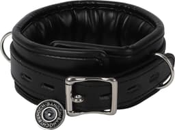 Banoch | Collar & Leash Silver | Zwarte Halsband met Zilverkleurige Riem | Verstelbare Bondage Halsband | PU Leer | BDSM — thumbnail 12