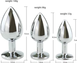 Metalen Buttplug Set 3 delig - Anal Plug Set voor Mannen en Vrouwen - Roze — thumbnail 2