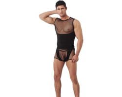 Amorable - Sexy Herenshirt - Fetish Party - Visnet details - maat M/L