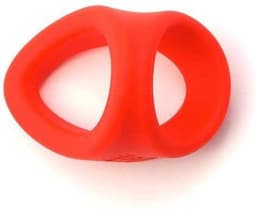 Sport Fucker Freeballer Cockring en Ballstretcher van siliconen - rood — thumbnail 2
