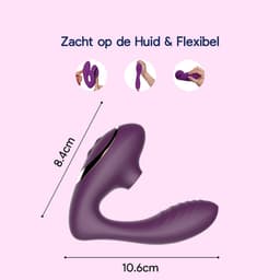 Eva® Queen Pro - Vibrator voor Vrouwen - Luchtdruk Sex Toy - G-Spot Stimulator & Clitoris Satisfyer - Seksspeeltjes voor Koppels - Dildo Vibrator - Realistisch - Erotische Audio - Sex Toys voor Vrouwen - Cadeau voor vrouw - Deep Purple — thumbnail 4