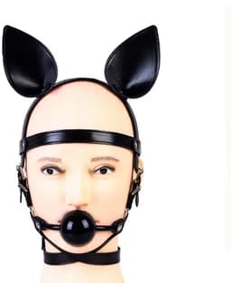 BDSM Gag Harnas - Bal - Seks - Unisex - Sex - Gezicht - SM - Slaaf - Masker — thumbnail 2