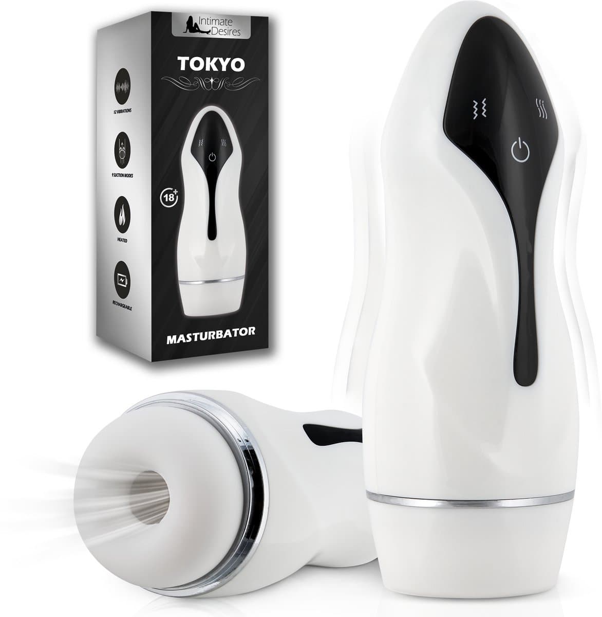 Intimate Desires® Tokyo - Masturbator voor man - Pocket Pussy - Verwarmd - Tril- & Zuigfunctie - Automatische Masturbator - Sex Toys voor mannen - Oplaadbaar — afbeelding 1