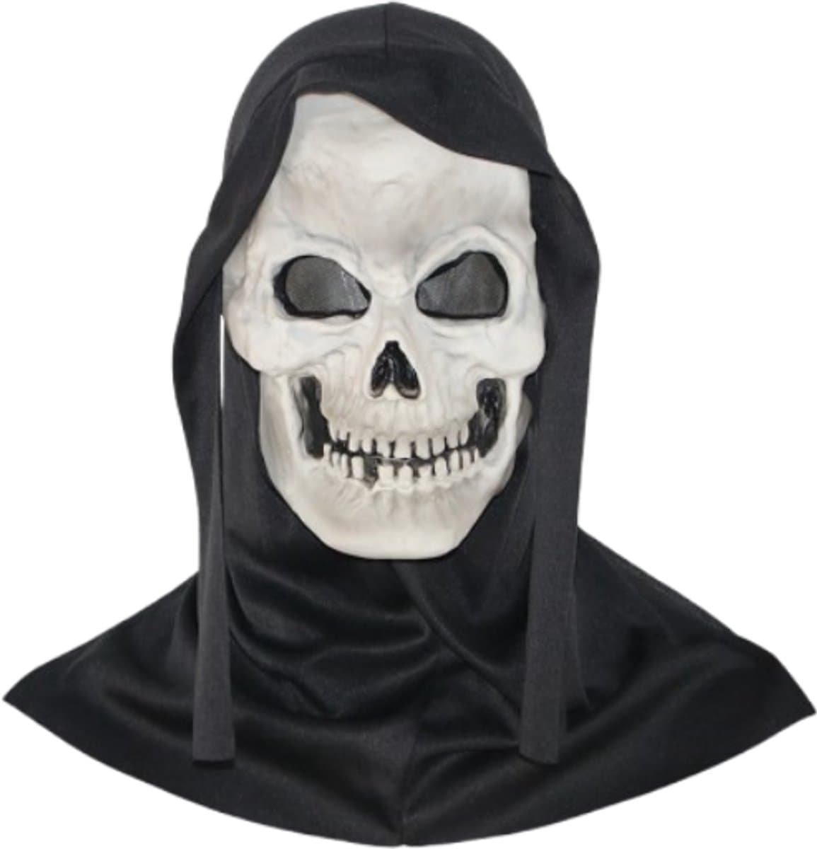 Halloween masker - Eng spookgezichtsmasker - Schedelmasker - Carnavalskostuum - Maskerademasker - Maskeradekostuum - Eng en realistisch - Horror siliconen masker - Feestkleding hoofdbedekking - Volwassen masker voor Halloween - Zwart — afbeelding 1