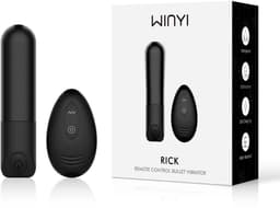 WINYI Rick remote control Bullet vibrator - klein - met afstandbediening - 10 m bereik - oplaadbaar - waterdicht - zwart — thumbnail 1