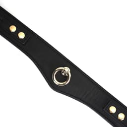 Liebe Seele - Dark Secret - Exclusieve Curved Collar Met Leiband En Gouden Hardware - Zwart/Goud — thumbnail 5
