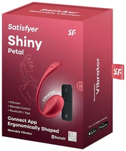 Satisfyer, vibrator, bluetooth slipvibrator, Shiny Petal, 11 cm, met app, waterdicht, flexibel snoer, draagbare vibrator, oplaadbaar — thumbnail 5