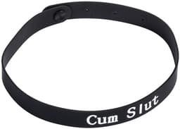Rimba - Halsband - Collar Met Tekst - CUM SLUT - Siliconen - Zwart — thumbnail 11